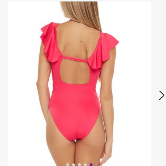 NWT TRINA TURK Monaco Ruffle Over The Shoulder One Piece Swimsuit - Picture 7 of 16